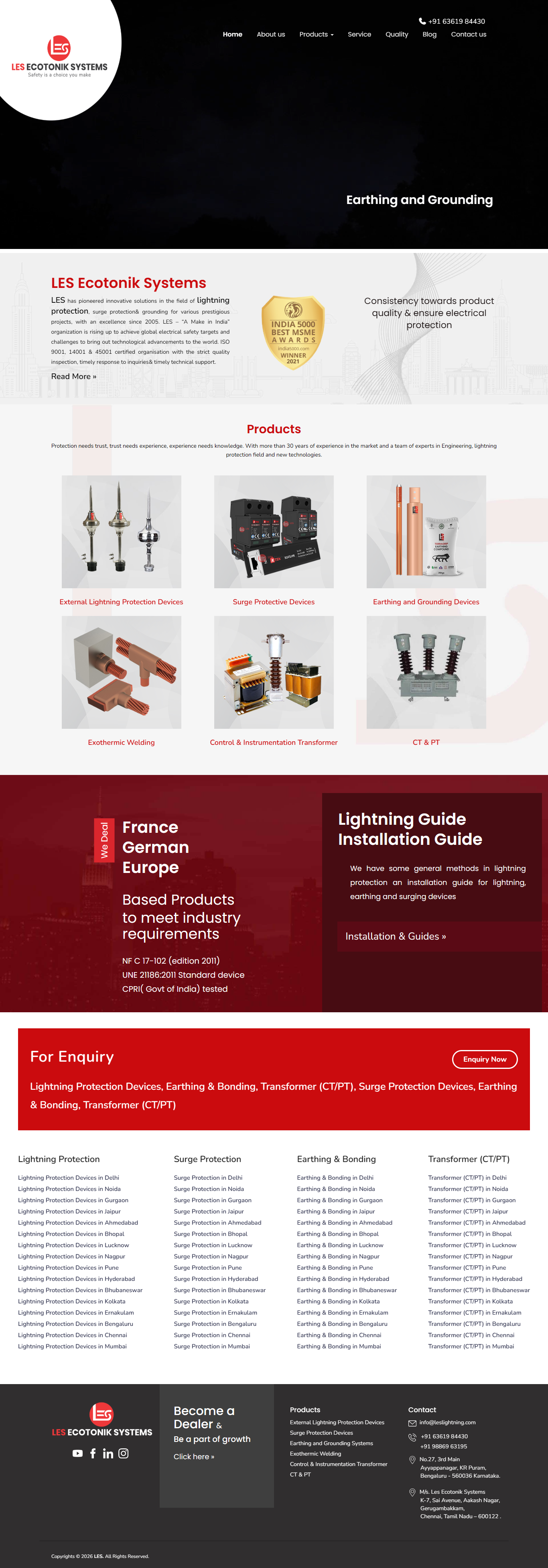 LES Ecotonik Systems website hero